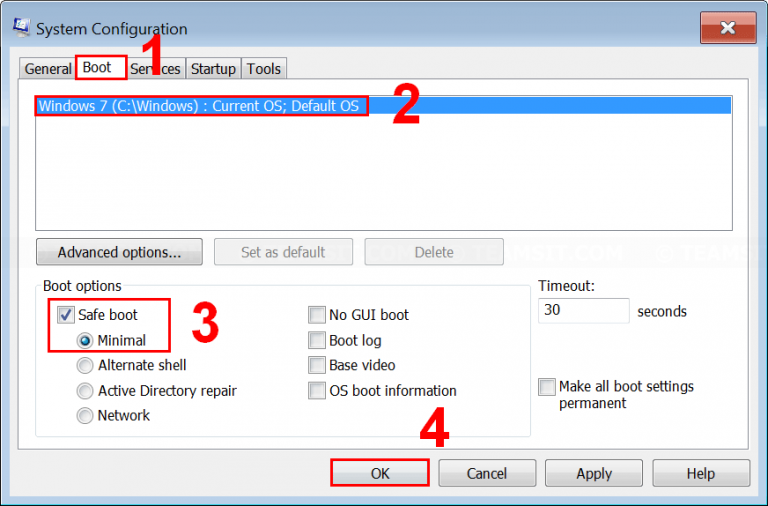 วิธีบูตเข้า Safe Mode บน Windows 7 Team's IT