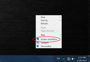 Open Screen resolution